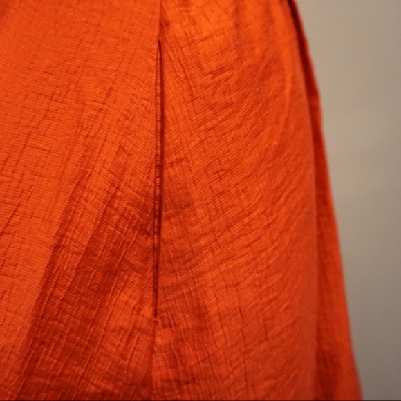 Cynthia Rowley Rust Red Pleated Dress - Picture 3 of 6